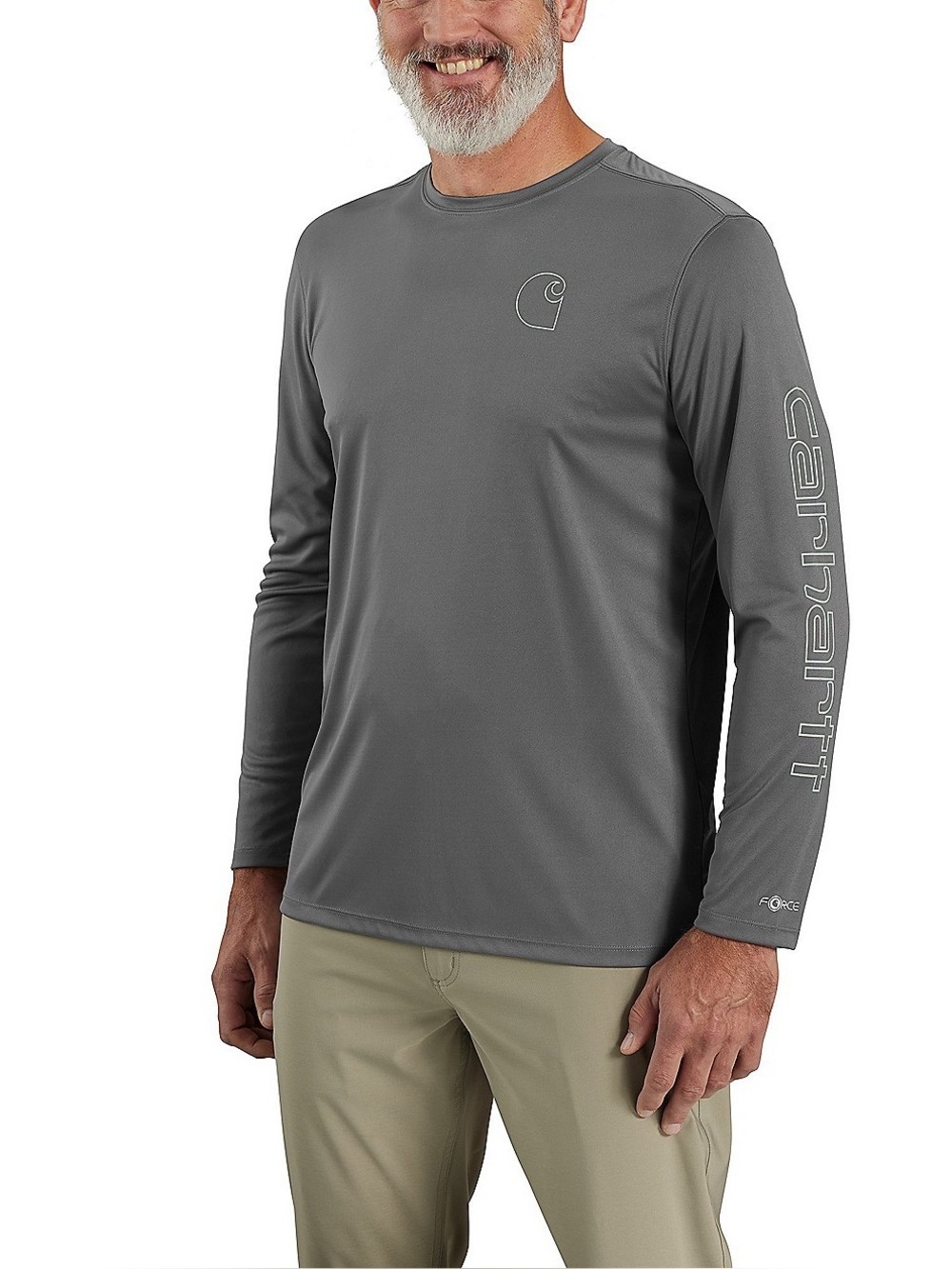 Carhartt Men’s Sun Defender Long Sleeve Performance Graphic Tee in Gray Size L